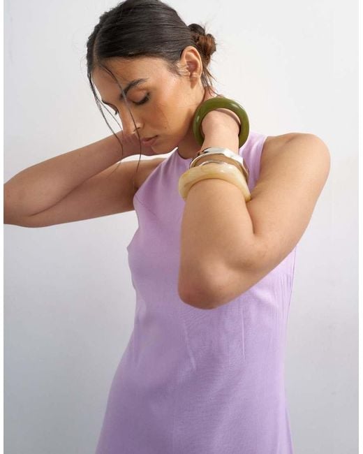 TOPSHOP Purple Dropped Waist Full Circle Hem Midi Dress