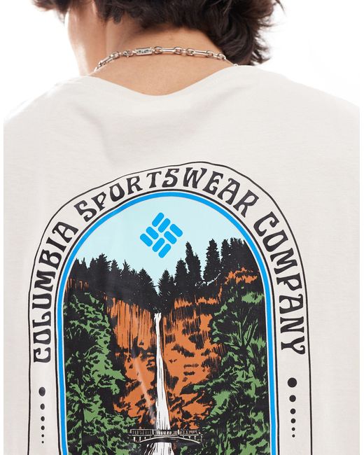 Columbia White Cavalry Trail Back Print T-shirt for men