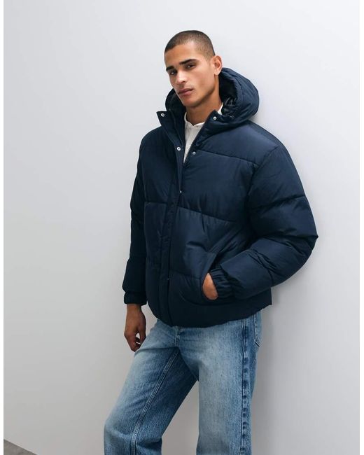 ASOS Blue Puffer Jacket for men