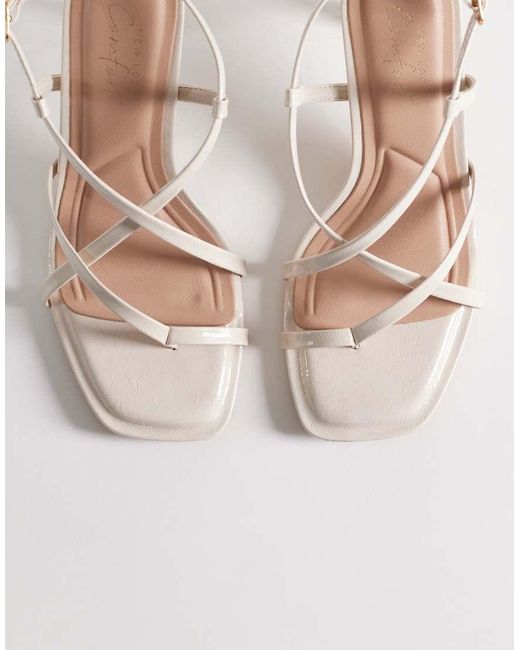 New Look Natural Multistrap Toe Loop Heeled Sandals