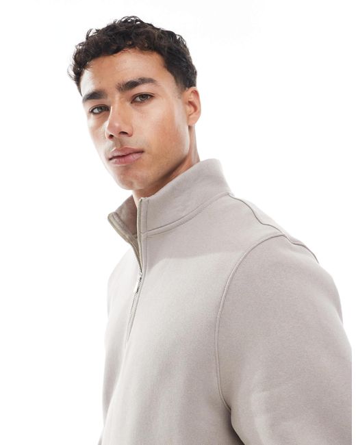 Sweat à col zippé - gris ASOS pour homme en coloris Gray