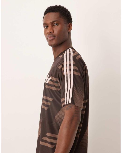 Adidas Originals Brown Loose Sponsored Jersey for men