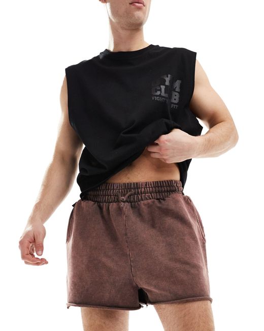 ASOS 4505 – schnelltrocknende sweat-shorts in Brown für Herren
