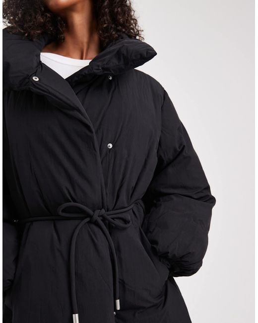 ASOS Blue Funnel Neck Longline Puffer Jacket