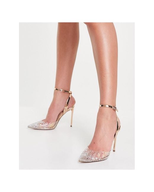 Steve Madden Revert - Doorzichtige Hakken Met Diamantjes in het Roze - Lyst