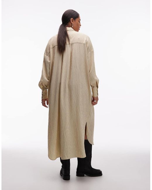 ASOS Natural Asos Design Curve Relaxed Shirt Maxi Dress With Pockets
