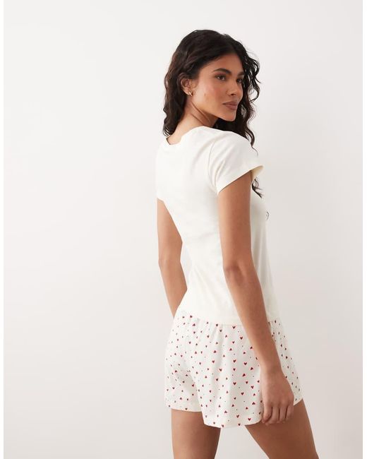 ASOS Natural Baby Tee & Shorts Pajama Set