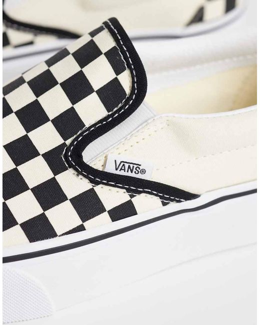 Vans White Classic Slip-on Platform Checkerboard Trainers