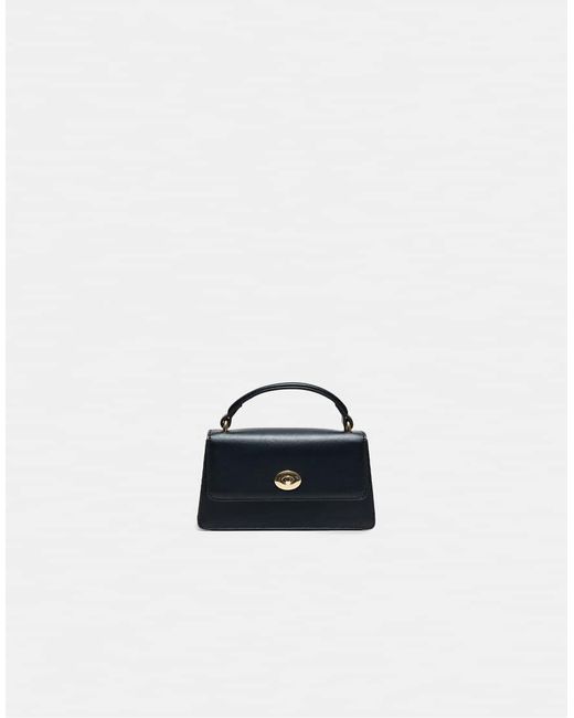 Stradivarius Blue Rigid Crossbody Bag With Metal Clasp