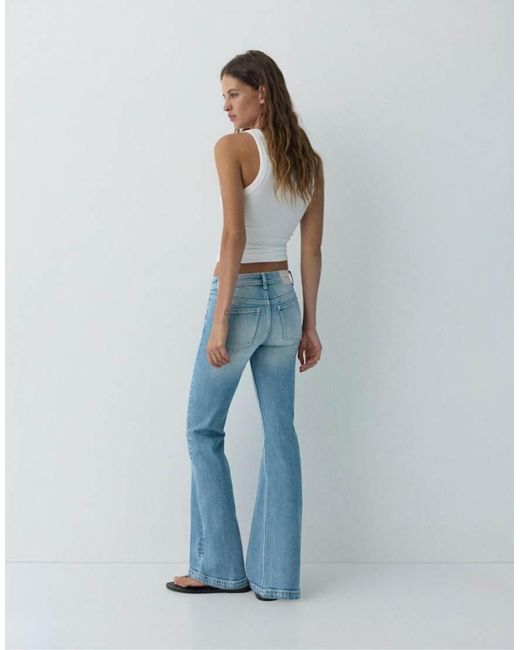 Pull&Bear Blue Low-rise Boot-cut Jeans