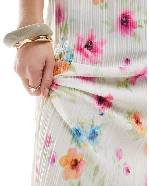 Pieces White Plisse Bandeau Maxi Dress