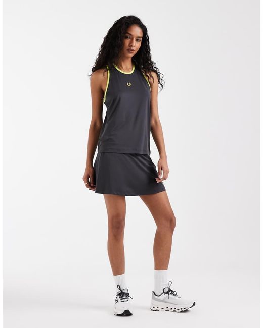 Fred Perry Black Tennis Central Logo Tank Top