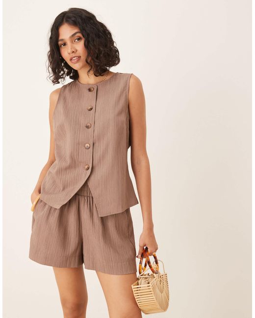 Top d'ensemble froissé - taupe ASOS en coloris Natural