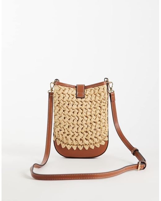 Mango Natural Raffia Pouch Bag