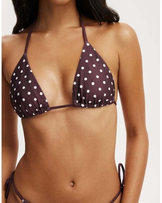 Cotton On Brown String Triangle Bikini Top