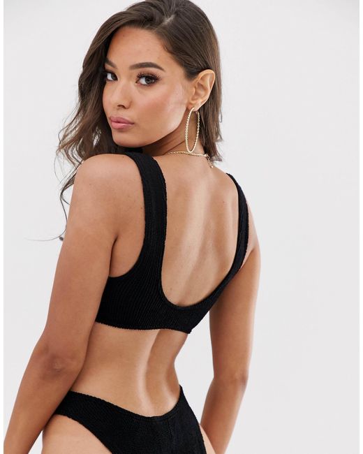 asos black bikini top