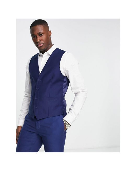 French Connection Wedding Waistcoat in Blue for Men | Lyst Canada