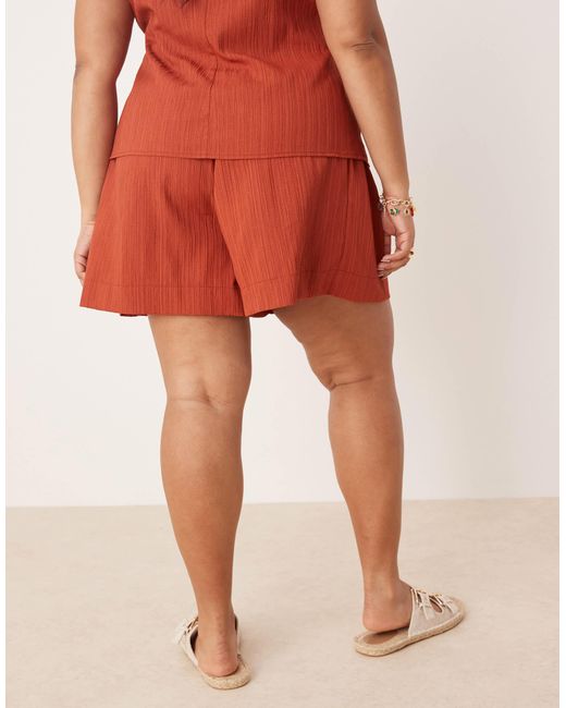 ASOS Red Curve Crinkle Pull On Shorts