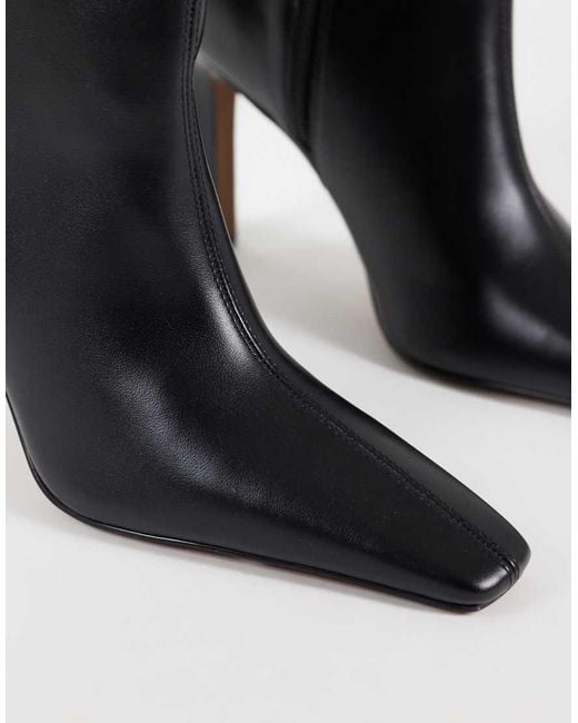 ASOS Black Cassia Chisel Toe Fitted Heeled Knee Boots