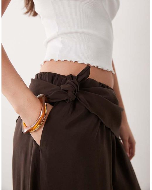 ASOS Natural Modal Look Tie Waist Balloon Trouser