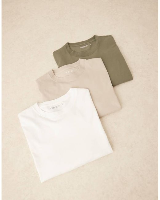 Pack De 3 Camisetas De Colores Blancos Y Variados Básicas De Abercrombie & Fitch de hombre de color Natural