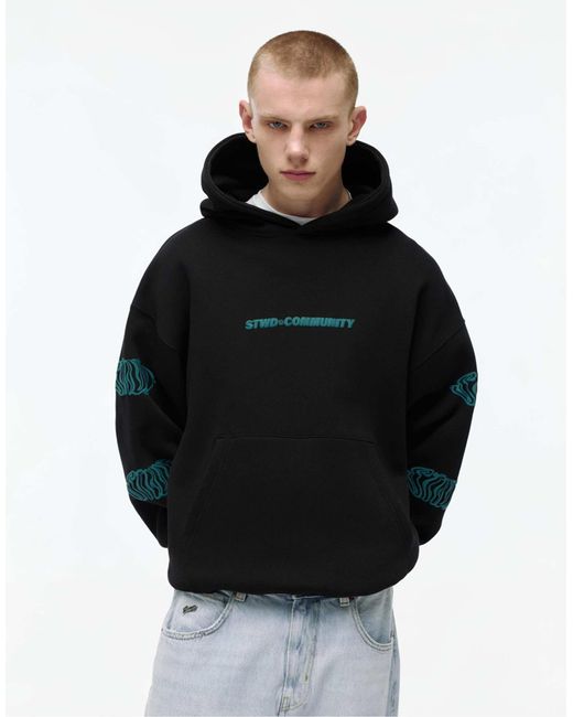 Pull&Bear – kapuzenpullover in Black für Herren