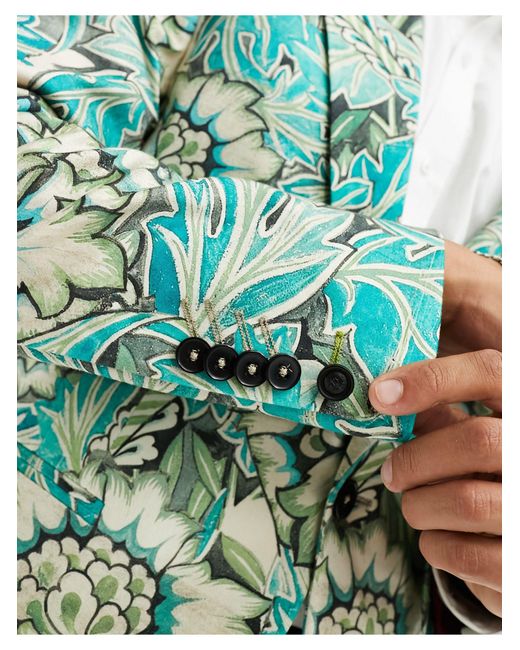 Morris - giacca da abito a fiori di Twisted Tailor in Blue da Uomo