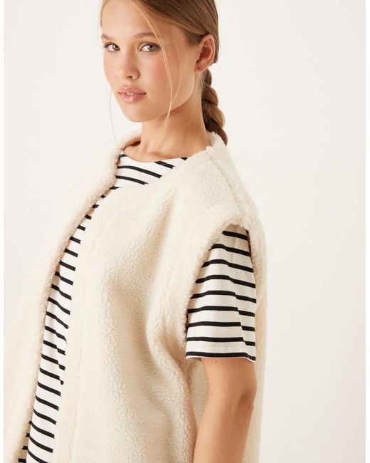 ASOS Natural Borg Fleece Vest