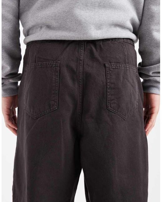 ASOS Gray Pull On Tapered Pintuck Trousers for men