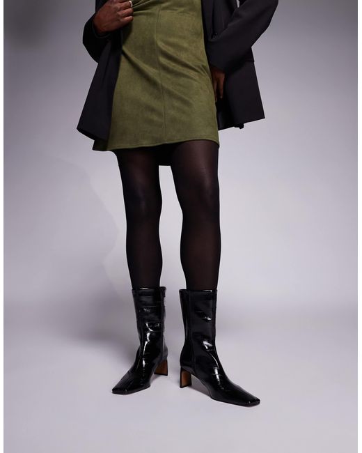 ASOS Black Eliza Set Back Heel Ankle Boots