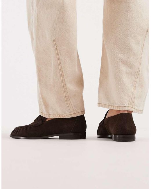 Schuh Brown Lewis Rouched Loafers