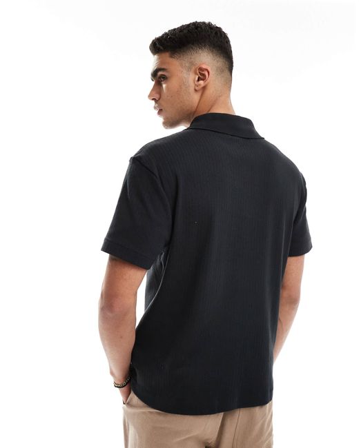 River Island Black Regular Fit Polo for men