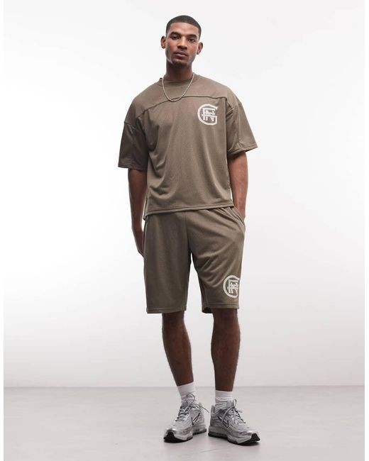Good For Nothing Brown Co-ord Oversized Hockey Jersey for men