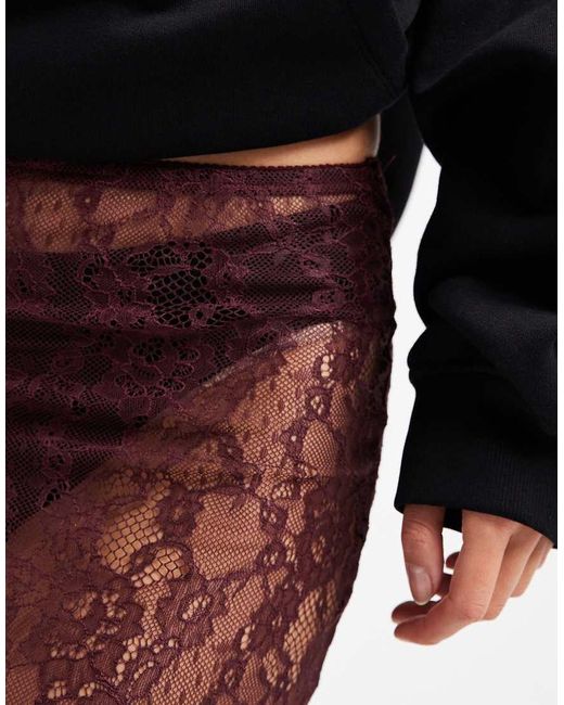 ASOS Sheer Lace Maxi Skirt in Black | Lyst UK