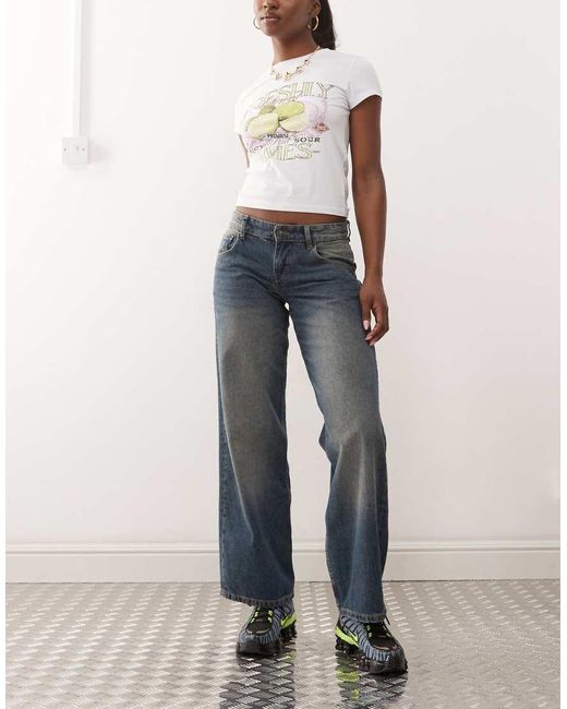 Motel Blue Low Rise Parallel Jeans