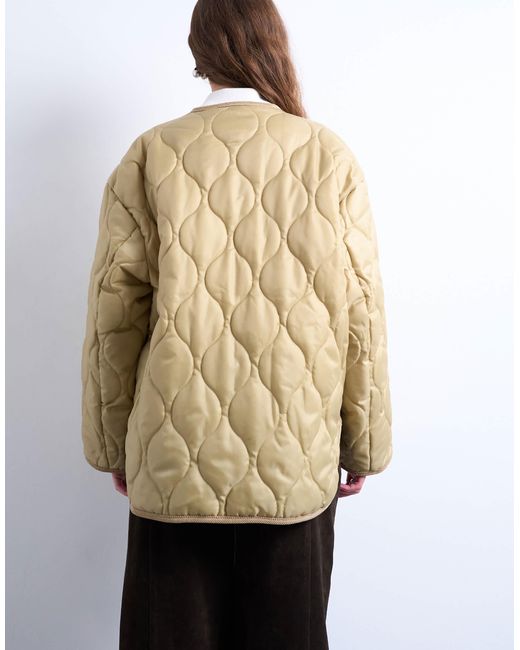 TOPSHOP Natural Double Layer Fronted Liner Jacket
