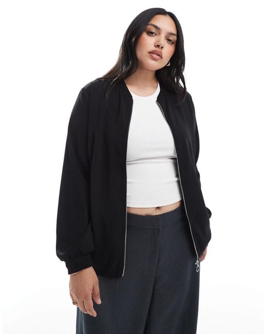 Vero Moda Black Oversized Bomber Jacket