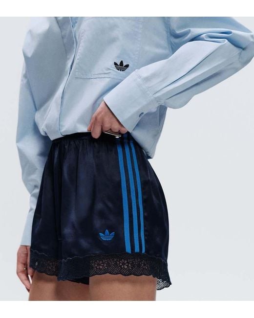 adidas Originals x ASOS Blue Regular Fit Lace Hem Shorts