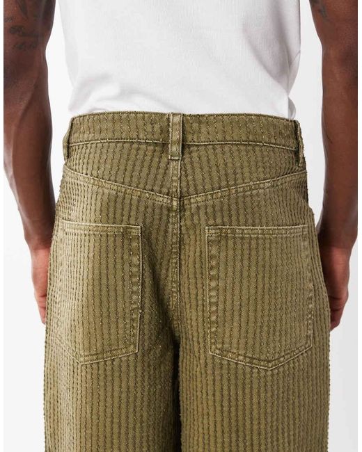 ASOS Natural Loose Textured Denim Jorts for men