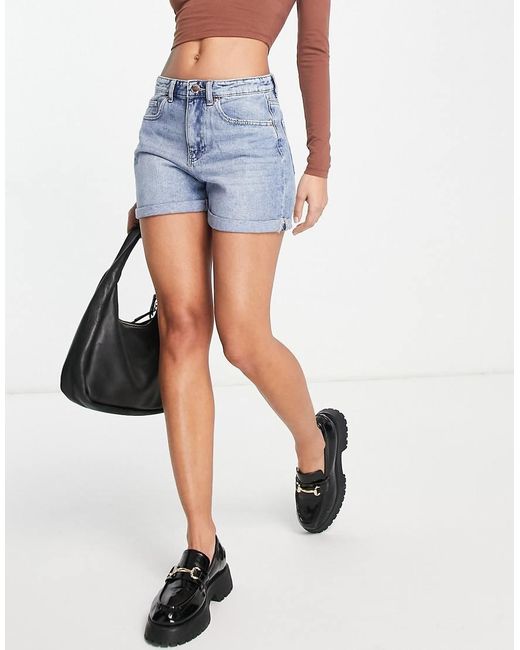 ONLY Blue Phine Denim Mom Shorts