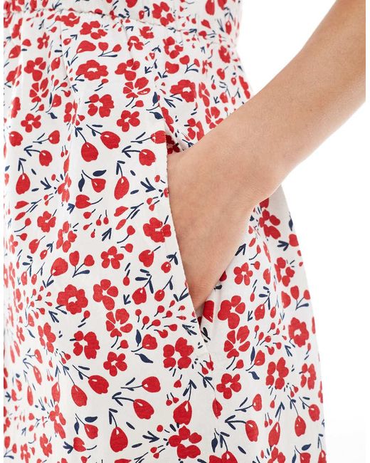 Threadbare Midi Jurk Van Jersey Met Korte Mouwen En Zakken in het Pink