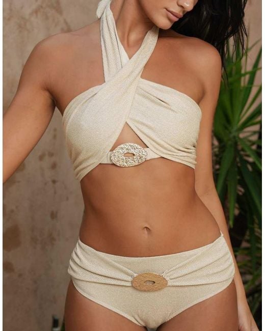 Moda Minx Green X Zoe Servini Glitter Wrap Bikini Top