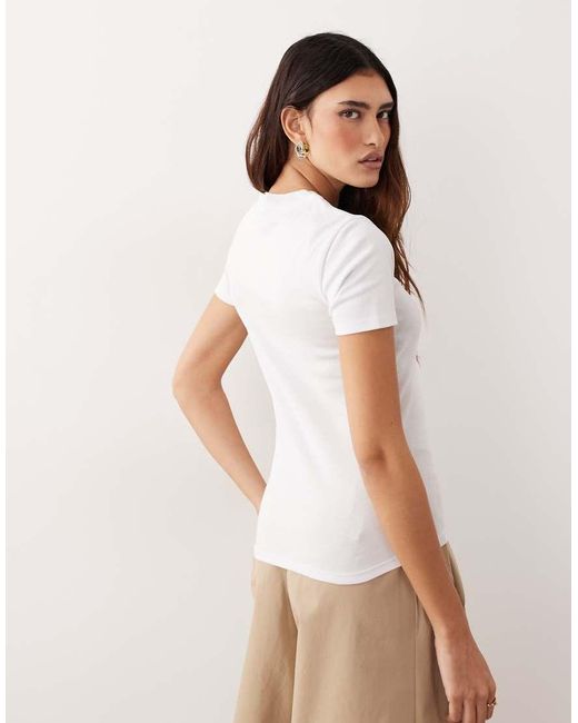 ARRANGE White Sculpted Crew Neck T-shirt