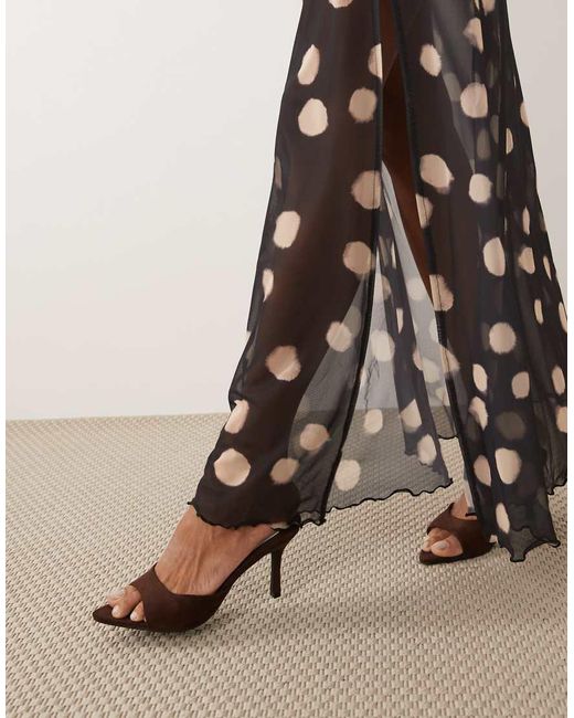 ASOS Multicolor Co-Ord Printed Mesh Maxi Skirt