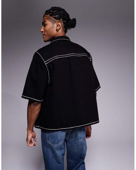 Camicia Super Oversize di True Religion in Blue da Uomo