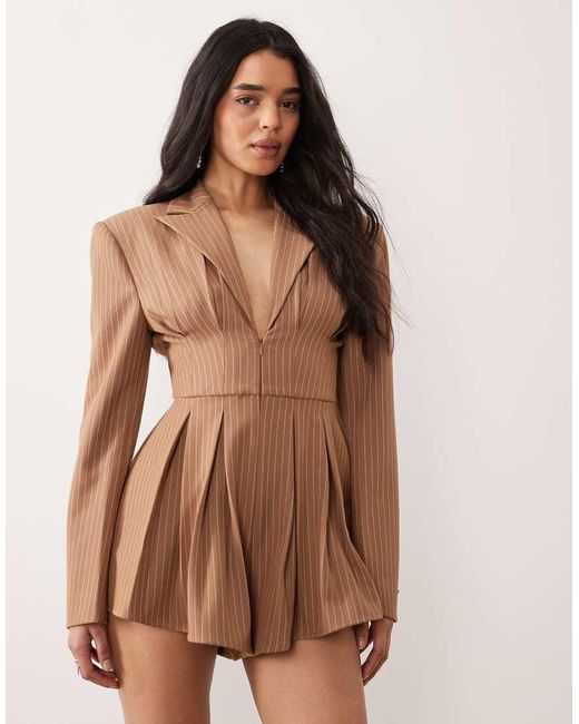 ASOS Natural Tailored Playsuit