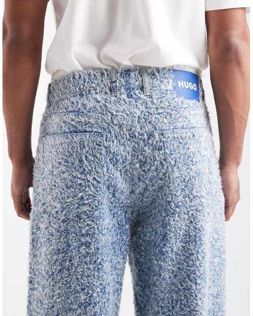 HUGO Blue Hugo Co-ord Mason Hairy Loose baggy Fit Jeans for men