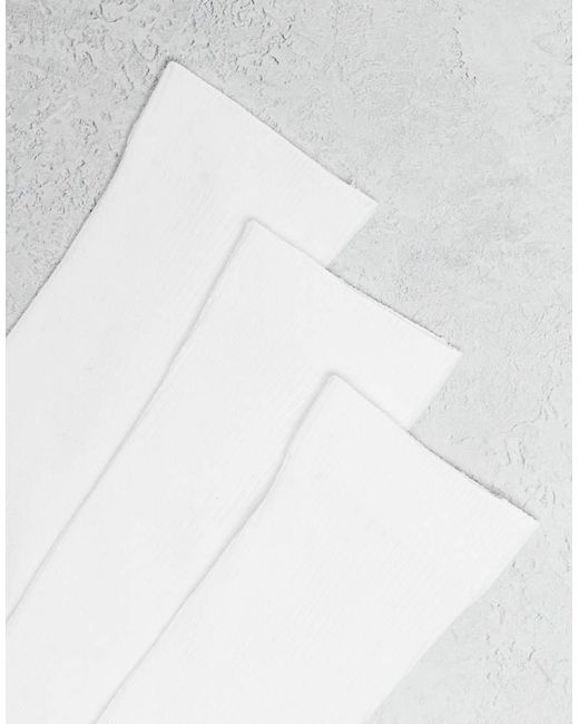 ARKET White 3-pack Cotton Ribbed Socks