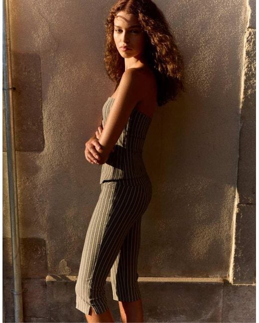 Bershka Brown Bengaline Capris