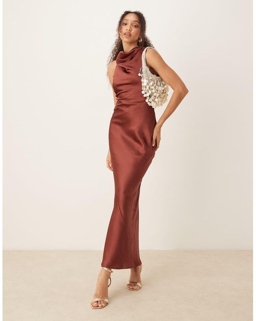 Pretty Lavish Natural Everlee Cowl Maxi Dress